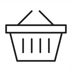 Shopping basket icon vector. Flat icon isolated on the white background. Editable EPS file. Vector illustration