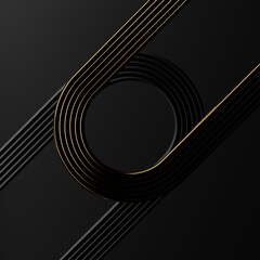 3D rendering Abstract geometry dynamic object with dark background.