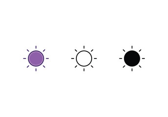 Sun icon vector stock.