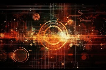 Obraz premium an abstract background with overlapping circles and intersecting lines. Generative AI