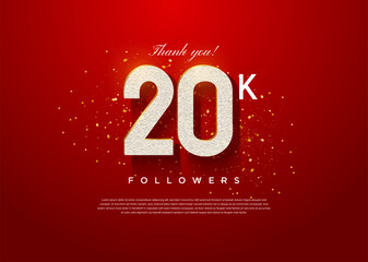 20k followers with floating celebration number illustration.