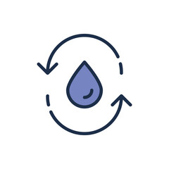 Water Recycling icon. Suitable for Web Page, Mobile App, UI, UX and GUI design.