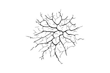 Split, crack and black hole in the wall or on the ground. Damage from natural disasters, earthquakes or drought. Catastrophe after the war.