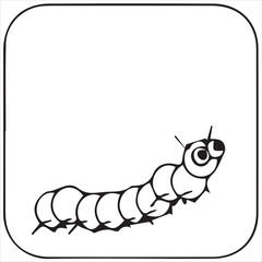 Vector illustration little fat simple caterpillar