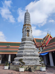 Phra Prang Tower in Wat Pho Buddhist temple complex in Bangkok Thailand