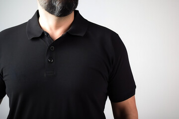 Mockup of a black polo t shirt, ai generated - obrazy, fototapety, plakaty
