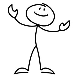 Cartoon hand drawn stick man in various vector poses