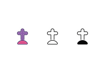 Christian Cross icon vector stock.