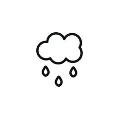 raining icon. Outline vector isolated on white background