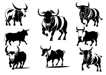 Bulls vector set