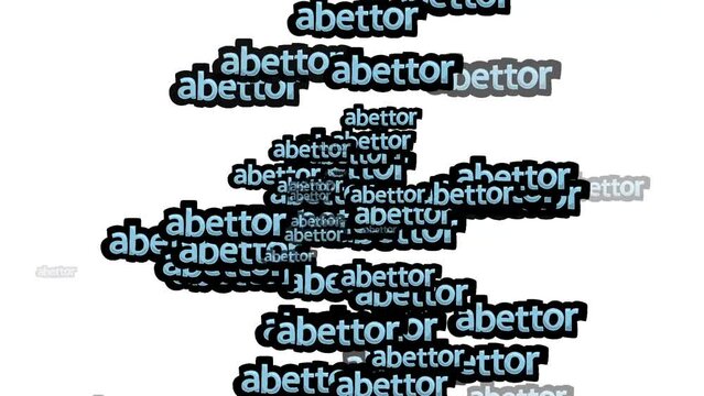 animated video scattered with the words ABETTOR on a white background