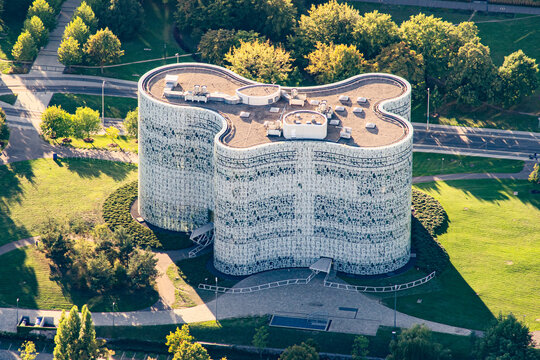 Cottbus, Germany- September 20.2016.,Brandenburg Technical University library building. Herzog and de Meuron architecture