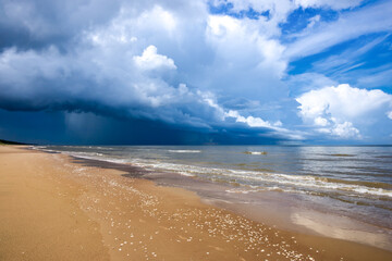 Beautiful seascape with dramatic clouds 