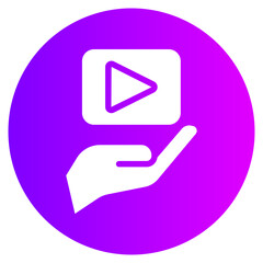 Obraz premium video player gradient icon