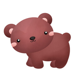 a watercolor of a cute bear
