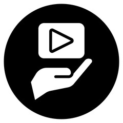 Obraz premium video player glyph icon