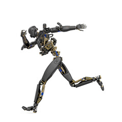 super robot is running very fast