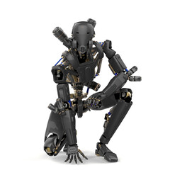 Fototapeta premium super robot is kneeling