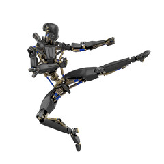 super robot in karate jump