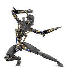 super robot in karate action