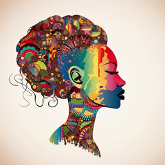 African people colorful illustration africa day concept ai generated