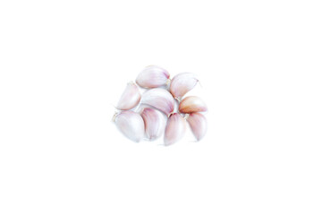 Obraz na płótnie Canvas Fresh garlic isolated on white background, Food Ingredient, Organic vegetables, Herbal plant