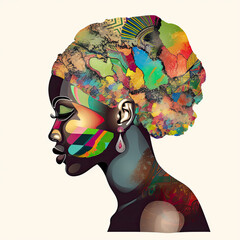 African people colorful illustration africa day concept ai generated