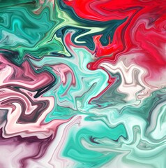 Hand Painted Background With Mixed Liquid Blue And Red Paints. Abstract Fluid Acrylic Painting. Marbled Colorful Abstract Background. Liquid Marble Pattern. Web Design.
