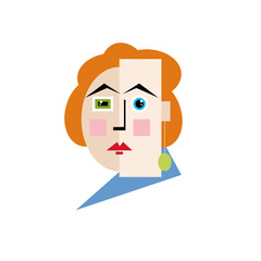 Fototapeta premium abstract face on a transparent background