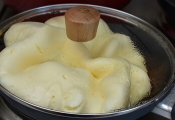 egg omelet in a frying pan
