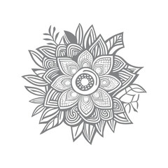 Line art drawn Flowers bouquet. Line art for adult coloring book style. Vector illustration for coloring page.
