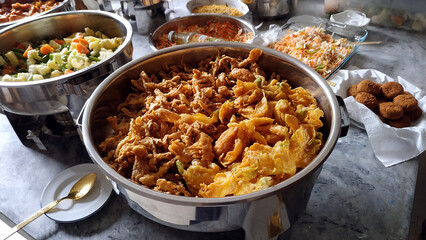 Vegan buffet in Sri Lanka.