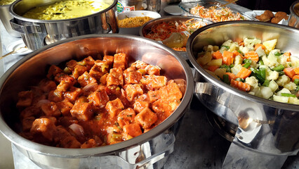 Vegan buffet in Sri Lanka.