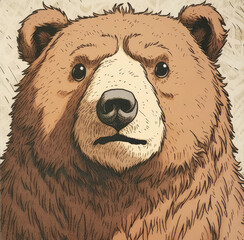 Portrait of a bear on a background generative ai