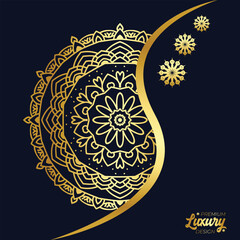 Luxury mandala background with golden arabesque pattern 