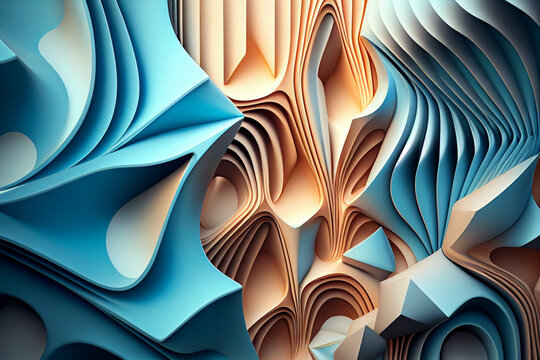 3d rendering, abstract background, geometric shapes, computer generated images generative ai