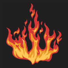 Spurts of flame logotype colorful