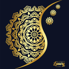 Luxury mandala background with golden arabesque pattern 