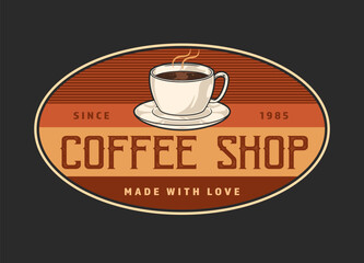 Coffee shop colorful vintage emblem