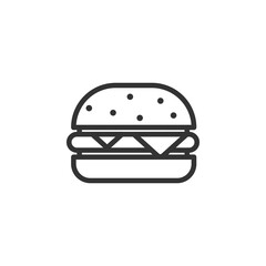 Hamburger icon vector illustration. Food and cooking. Minimalism vector symbols, line icon for logo, mobile app and website design. Vector illustration, EPS10.