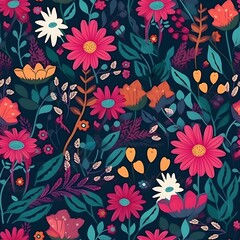 Floral brush strokes seamless pattern background for fashion prints, graphics, backgrounds and crafts