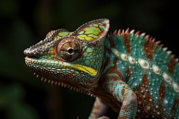 Obraz premium colorful chameleon lizard. Generative Ai
