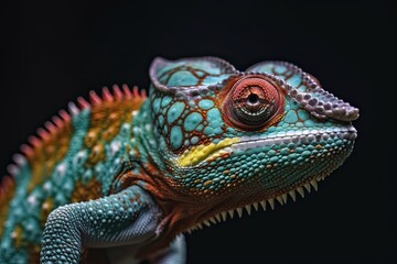 Fototapeta premium colorful chameleon lizard. Generative Ai