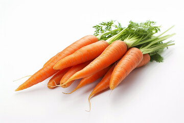 Carrots on white background. Generative Ai
