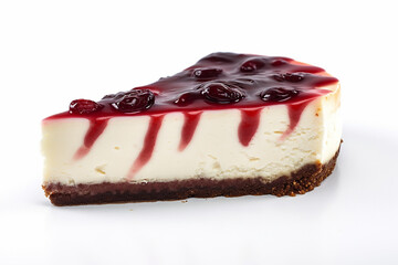 Cheesecake on white background. Generative Ai