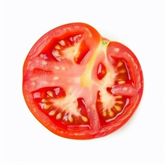 Slice of tomato isolated on white background. Generative Ai