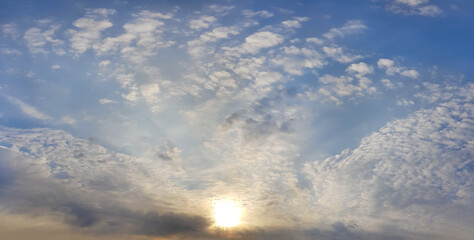 Fototapeta na wymiar Panorama of blue sky with clouds