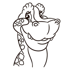 T rex dinosaur cartoon character. Cute baby animal print for kids. © Sybirko