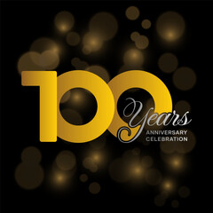 100th Anniversary logo design. Golden anniversary template design. Logo Vector Template Illustration