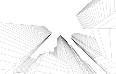 Fototapeta premium skyscrapers in the city 3d illustration